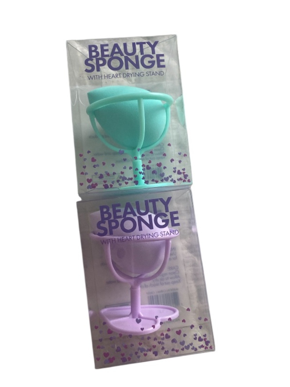 Beauty Sponge with Heart Drying Stand 2 pc